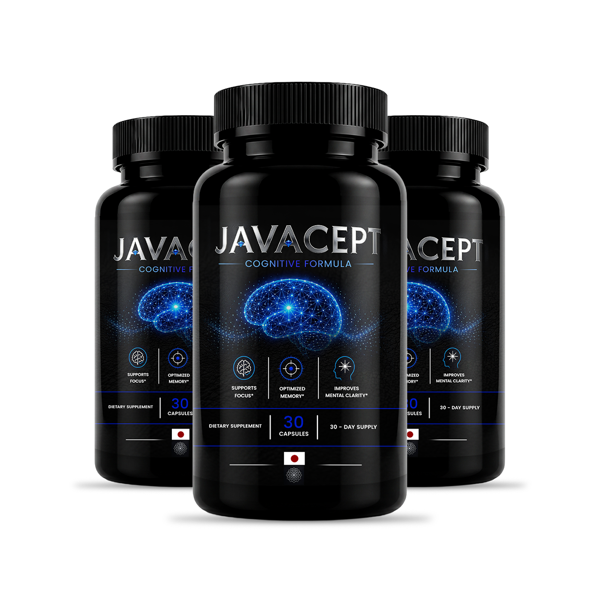 Javacept cognitive support supplement — three-bottle bundle