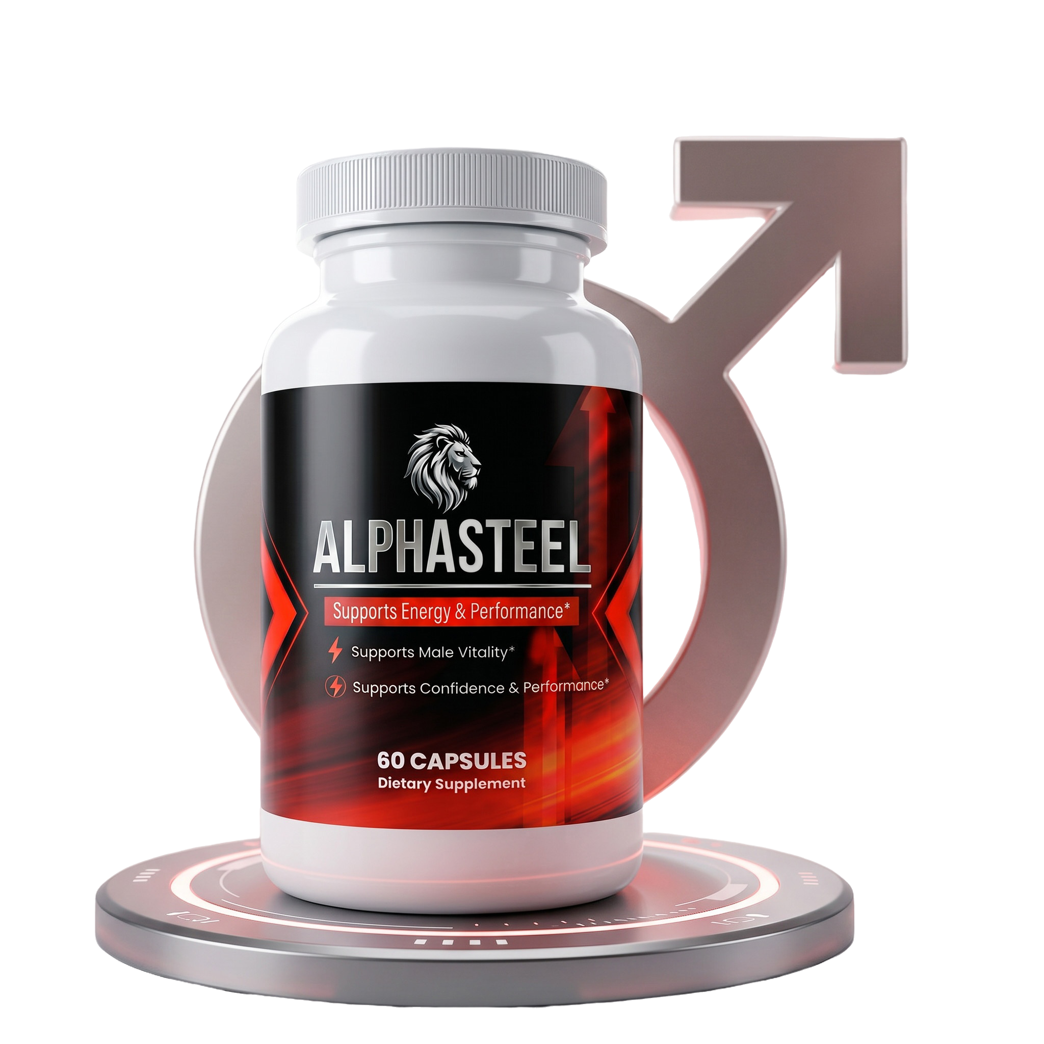 AlphaSteel supplement bottles